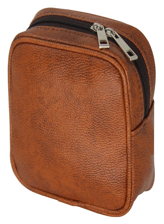 Luces Makeup Lipstick Pouch for Women Mini Travel Purse Bag Small Travelling Jewellery Keychain Ring Earring Gift Coinpouch Pouch Pack of 1 (Tan) - Image 1